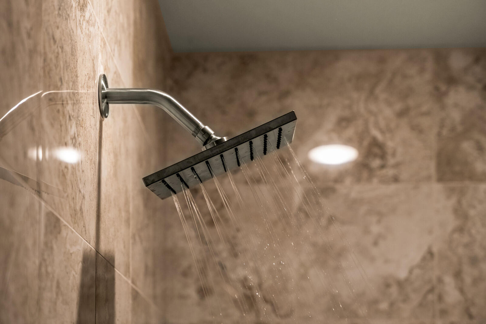 Second bath travertine shower